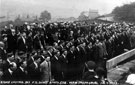 Laying of foundation stone for Stocksbridge War Memorial, Manchester Road, by F.S. Scott Smith ESQ