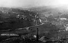 General view of Deepcar from Wharncliffe Crags, looking westward along Manchester Road to Stocksbridge Deepcar Station and brick works belonging to J. Grayson Lowood and Co. Ltd., in foreground