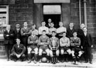 Bolsterstone football team, Penistone League Cup winners outside Ada Sampson's establishment, Castle Inn