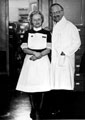 Miss Ivy Rotherham with Dr. Morton, the venereal disease Consultant at the Royal Infirmary, Infirmary Road