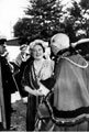 Elizabeth, the Queen Mother with the Lord Mayor, Alderman Albert Ballard for the laying the foundation stone of the Out-Patients Department, Hallamshire Hospital