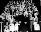 Annual reunion of Royal Infirmary staff, Miss Clarke, matron outside Centenary House, 1946/8