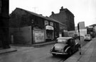 Hereford Street at Forge Lane junction, looking towards The Moor showing No. 14 Thos. J. Austin and Sons (Butchers) Ltd. and No. 10 Telefusion Ltd., television supplies