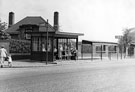Bus shelters on Herries Drive with the Longley School caretakers house, Raisen Hall Road behind