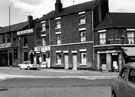 Nos. 4, 6, 8, H. Marsden, news agency and No. 10 W. H. Silvester Ltd., Aztec Works, engineers, Hicks Street and C. Coupes' corner shop, No. 38 Burton Road
