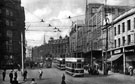 View: s17209 High Street, premises on right include Nos. 59 - 65 C and A Modes Ltd., No. 73 W. Barratt and Co. Ltd., boot and shoe dealers, No. 75 Peak Cleaners Ltd., dry cleaners and (left) Marples Hotel, No. 4 Fitzalan Square