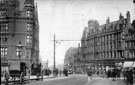 View: s17237 High Street from Church Street, No. 1 Pawson and Brailsford, printers, Parade Chambers, left, Foster's Buildings, right