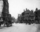 High Street, premises on right, include No. 4 J. Preston, chemist, No. 6 W. Lewis, tobacconist, No. 8 White Bear public house, Nos. 10-14 William Foster and Son Ltd., tailors, premises on left include No. 1, Pawson and Brailsford, Parade Chambers