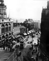 View: s17341 Elevated view of High Street, premises on left include No. 11 Telegraph and Star offices, Kemsley House, Foster's Buildings on right