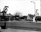Junction of Brook Hill (extreme left) Leavygreave and Hounsfield Road showing businesses including L. Hinchliffe, hairdressers and Marjorie's Cafe