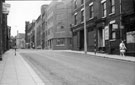 Howard Street looking towards junction with Eyre Street, Walker and Hall Ltd., Electro Works, in background, No 15a, F. Barratt and Sons Ltd., Wholesale Drapers, No 17, premises include the Apostolic Church Room
