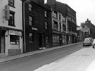 Howard Street, premises include No. 36 Wingfield Rowbotham, cutlery manufacturer, Nos. 38 - 40, C. H. Harrington and Co. Ltd., sheet metal workers, No. 44 T.H. and N. Perkins, bakers, No. 46 The Mary Gentle Cafe