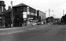 View: s17515 Langsett Road at the junction with Wood Street looking towards Infirmary Road with part of the Wellington Inn (extreme left)