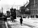 View: s17576 Streetscene on Langsett Road near the junction with Hammerton Road showing Hillsborough Barracks on the right