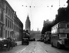 Leopold Street looking towards Town Hall, Nos. 9 - 15 left, including No. 9 Customs and Excise Office and No. 11 Assay Office, Education Department Offices, right