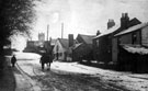 Lydgate Lane, John Bly's blacksmith shop, (at junction with Tapton Hill Road), Mount Zion (later renamed Wesley Tower), in background