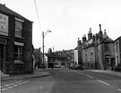Crookes from junction of Lydgate Lane and Crookes Road, No 3, Old Grindstone Inn, left, Nos. 8-20, right and Old Original Grindstone Inn, far right