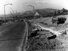 Road realignment on Meadow Bank Road, Rotherham looking towards Wincobank Hill and the construction of the M1 Motorway (projected opening Spring 1968)