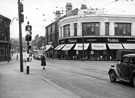 Traffic lights at Hillsborough Corner, looking towards Middlewood Road, Montague Burton Ltd., tailors, Nos.198 - 200 Bradfield Road