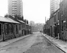 Mitchell Street looking towards Sutton Street (right0 and Brightmore Street with Netherthorpe Flats in the background