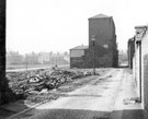 Derelict premises and demolition on Monmouth Lane looking towards Upper Hanover Street