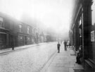 Bow Street, later became West Street, looking up to Holly Street, Nos. 11 - 33 left, premises include Nos. 13 and 15 William Thorpe, confectioners