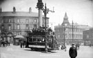 View: s18112 Nether Edge Tram No. 185 at Moorhead, Public Benefit Boot Co. Ltd. in background, Newton Chambers Ltd. and Furnival Street, right