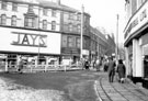 Moorhead looking towards Cambridge Street, No. 2 Moorhead, James Coombes and Co. Ltd., boot and shoe repairers and Jays Furnishing Stores, house furnishers