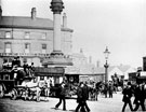 Moorhead, Crimean Monument, Public Benefit Boot Co., in background, Newton Chambers, Newton House, yet to be constructed behind lamp post