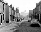 Morpeth Street looking across Hoyle Street towards St. Vincents Catholic Church, St. Anne's Church Hall pictured on the right