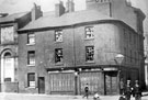 Derelict premises, Newhall Street (Snig Hill), Bridge Street, right, 1851 map records this corner building as the Sportsmans Inn