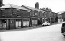 Nos. 1/3 W. Bishop and Sons (Sheffield) Ltd, printers and terraced housing Netherthorpe Street looking towards the junction with Morpeth Street
