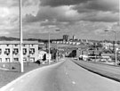 Netherthorpe Road looking towards Netherthorpe Primary School, Shalesmoor and Pye Bank Flats on the skyline