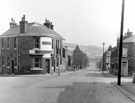 Wincobank Hotel, No.72 Newman Road, Wincobank at the junction with Merton Lane looking towards St. Thomas's Church and Kimberworth on the horizon
