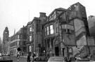 Norfolk Street, exposed side wall of No. 36 Sheffield Club after demolition of Messrs. Ashton's premises, Pawson and Brailsford, printers and Victoria Hall in background