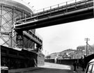 Neepsend Gas Works, Parkwood Road with Wallace Road (extreme right) showing the footbridge and signal box