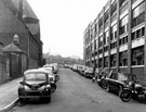 Parliament Street from Solferino Road, rear of Cemetery Road Congregational Church and Sunday School, left, Sheffield Twist Drill and Steel Co. Ltd., right