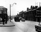 General view of Penistone Road at the junction with Hobson Avenue looking towards Fawley Road (right) showing No. 429 Wm. H. Hulley, ladder maker