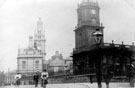 View: s18736 Pinstone Street showing (right) St. Paul's C. of E. Church and (back) Town Hall