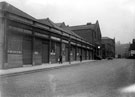 Pond Street from Shude Hill, showing The Sheffield Cold Stores, meat wholesalers, premises include No. 5 W. Archer Hydes, meat salesmen, No. 9 Briggs and Son, meat salesmen