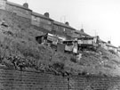 Pigeon lofts between Rawson Street and High House Road showing the rear of properties on High House Road