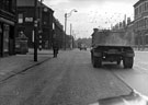 View: s18976 Queen's Road at junction with Myrtle Road and Shoreham Street, No. 528 Earl of Arundel and Surrey Hotel, right, entrance to Hodkin and Jones Ltd., building material merchants (Havelock Bridge Works), left