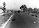 Ridgeway Road at junction with Grassthorpe Road, looking North, after the demolition of Church Row Cottages. Christ Church in background