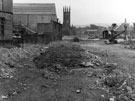 Construction of St. Mary's Gate, June 1956 - August 1958, site of Brunswick Chapel, St. Mary's Church, in background
