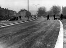 Construction of St. Mary's Gate, June 1956 - August 1958, Hermitage Street looking towards St. Mary's Road, at junction with Bramall Lane