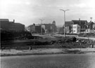 Construction of St. Mary's Gate, June 1956 - August 1958, premises on right front Ellin Street, London Road, Ecclesall Road etc., in background
