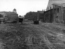 Construction of St. Mary's Gate, June 1956 - August 1958, site of Brunswick Chapel and Hermitage Lane, junction of Ecclesall Road, London Road etc., in background