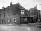 Derelict Nos. 26, 28 etc., St. Philip's Road (formerly Upper St. Philips Road) showing entrance to Yard to rear of 16-20, shop,  Brook Lane