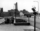 Pedestrian subway under St. Philip's Road at the Brook Hill end, with St. George, Brook Hill (extreme left) and  Jessop Hospital in the background (centre)
