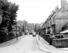 Selby Road looking towards Firth Park Road with Horndean Road in the background showing premises of J. B. Gregory Ltd., Pitsmore Bakery, No.1 Hinde House Lane